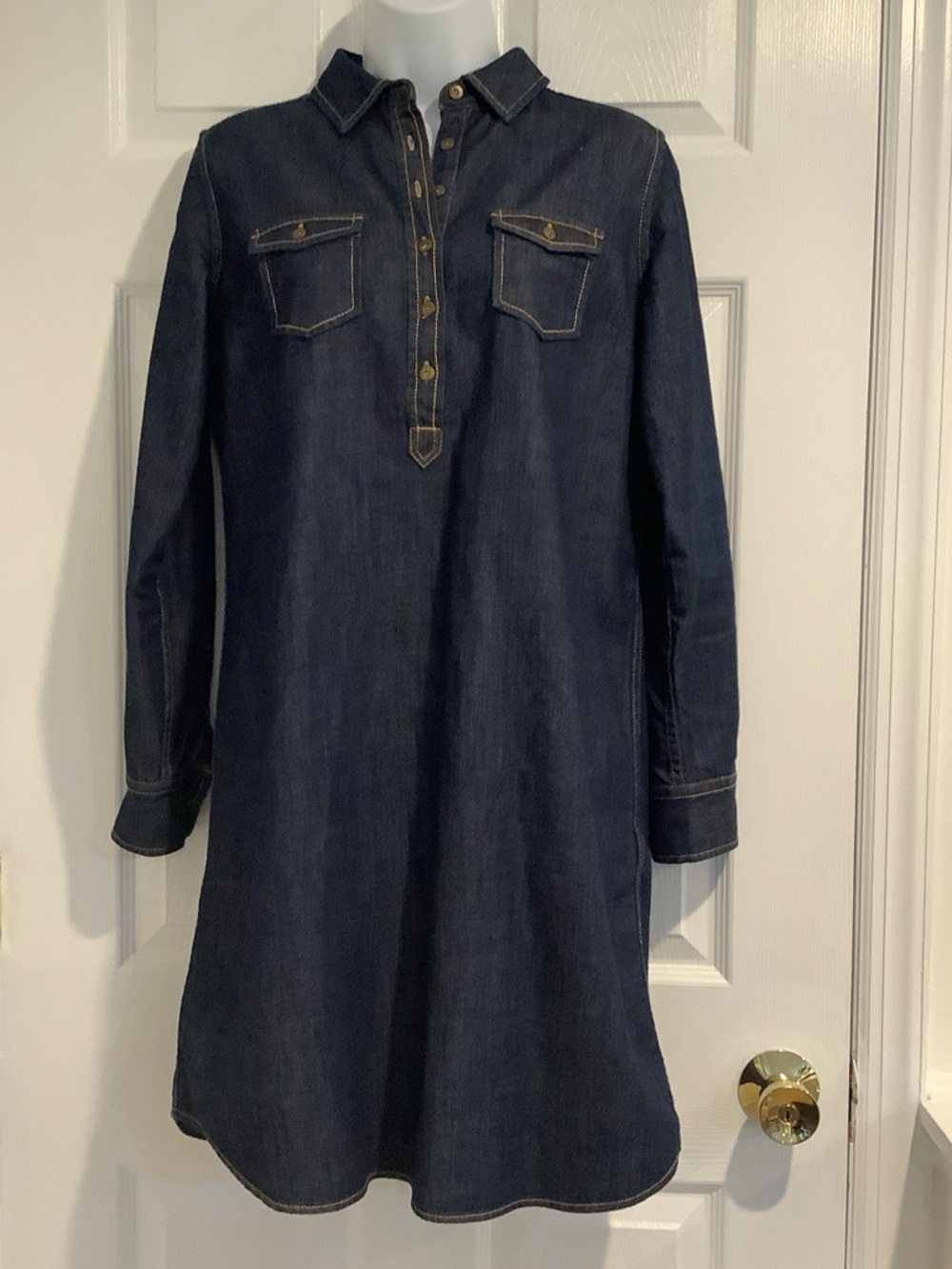 BROOKS BROTHERS RED FLEECE 100% Cotton Country Capsule Basic Denim Fall Dress 4